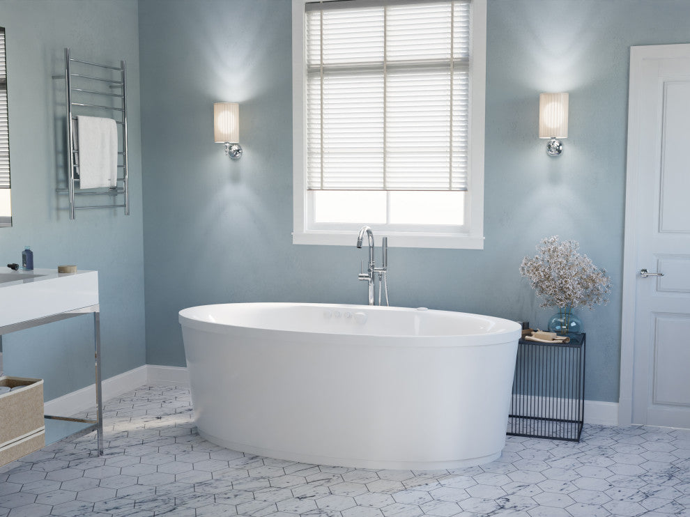 Heidi 5.7' Whirlpool and Air Freestanding Bath Tub, White