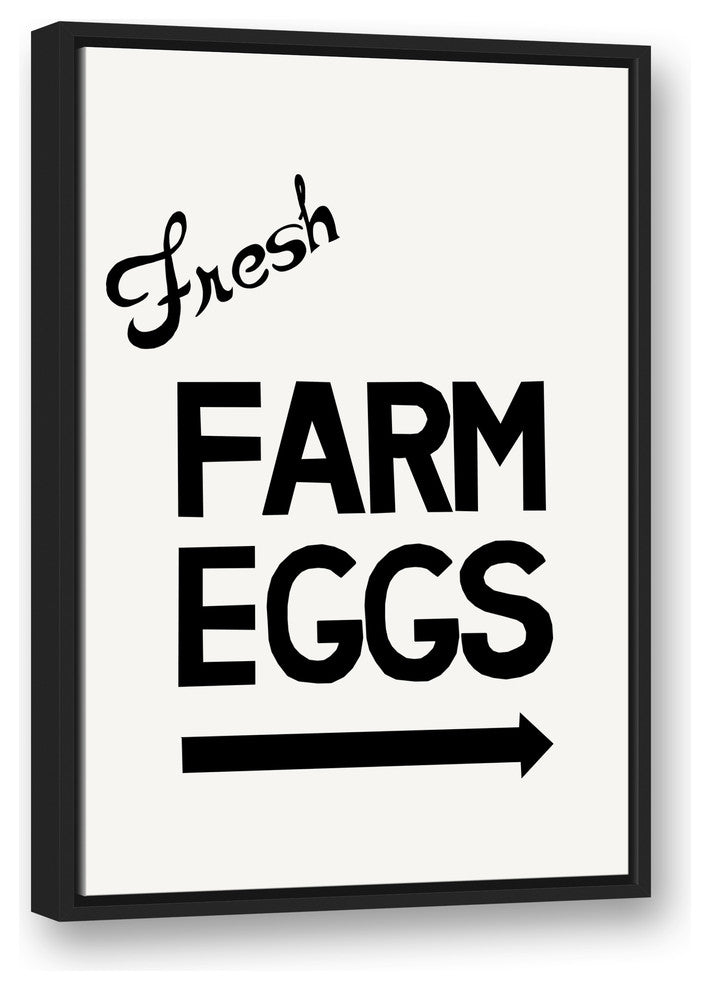 Farm Fresh Eggs 20x30 Black Floating Framed Canvas