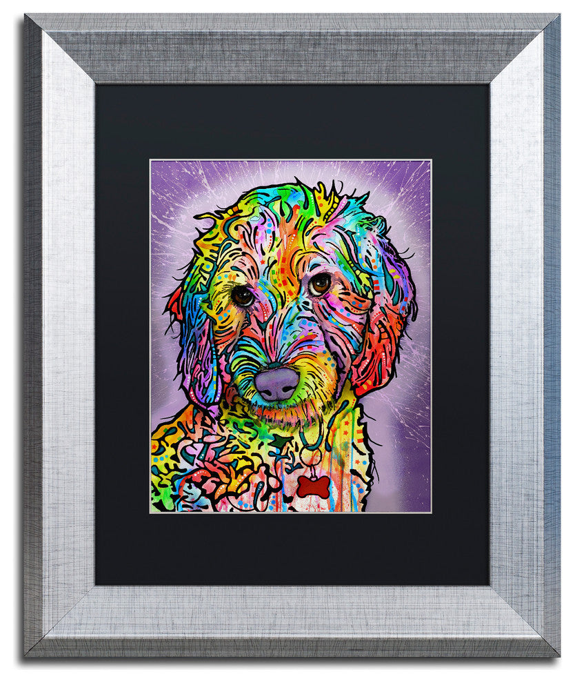 Dean Russo 'Sweet Poodle' Art, Silver Frame, Black Mat, 11x14