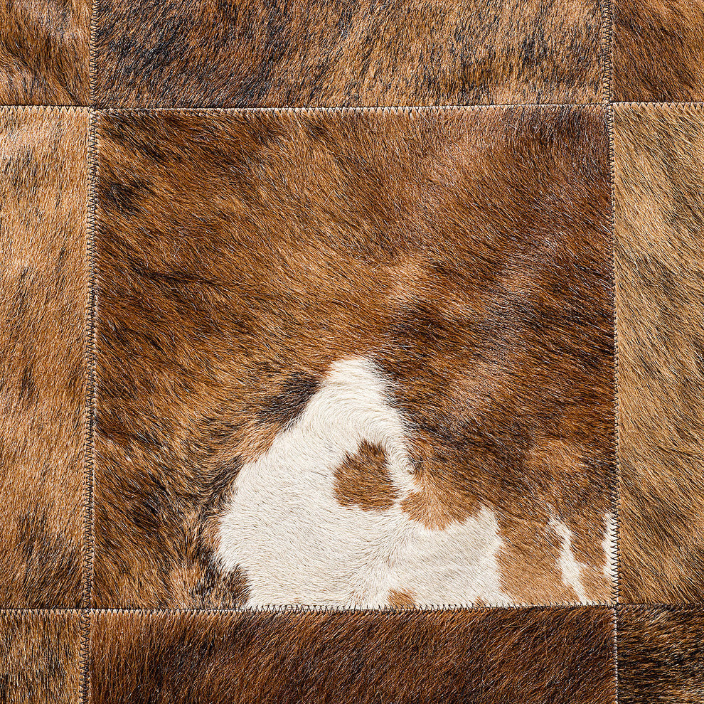 Cowhide Patchwork Rug, Icarus, Jasper, 5'x8'
