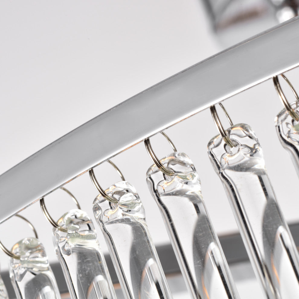 CHLOE Lighting FREY Transitional 3-Light Chrome Semi-Flush Fixture