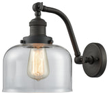 Large Bell 1-Light Sconce, Clear Glass, Oil Rubbed Bronze, LED