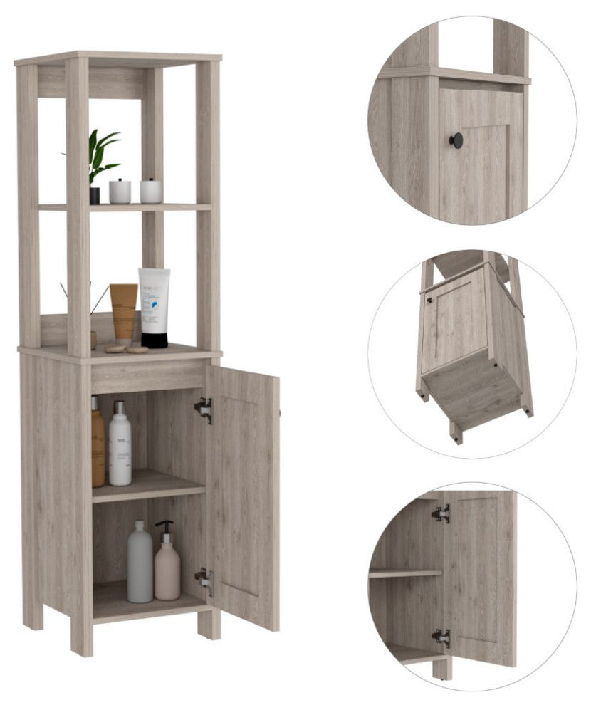 DEPOT E-SHOP New Haven Linen Cabinet, Light Gray
