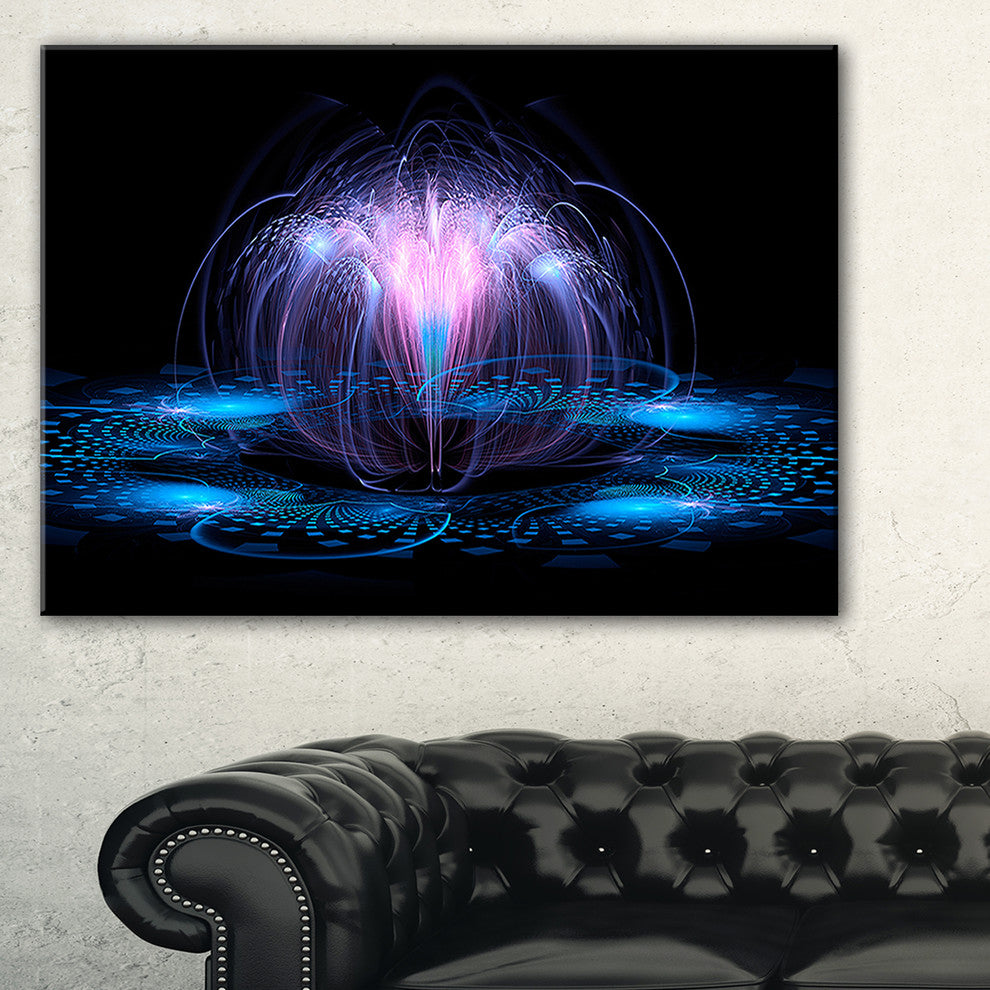 "Fractal Blue Flower" Canvas Print, 32"x16"