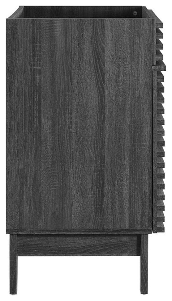 Modway Render Modern Style Wood Bathroom Vanity Cabinet in Charcoal