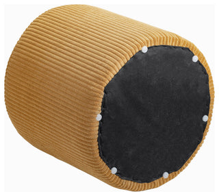 Roy Microsuede Fabric Upholsetered Ottoman/Stool, Yellow, Round