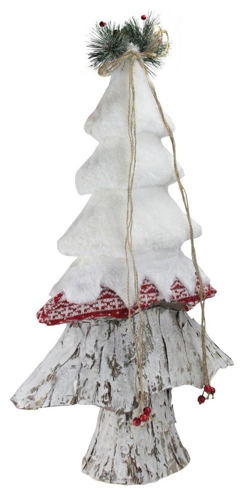 22" White and Red Contemporary Christmas Tree Decor