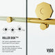 VIGO Elan Hart 68" to 72" W x 76" H Frameless Sliding Shower Door, Matte Brushed Gold, Clear Glass