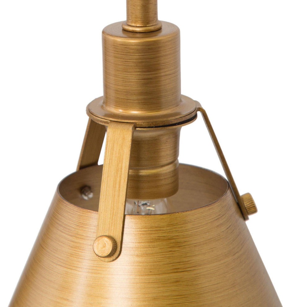 LNC Modern Antique Brushed Gold 3-Light Bathroom Vanity Light