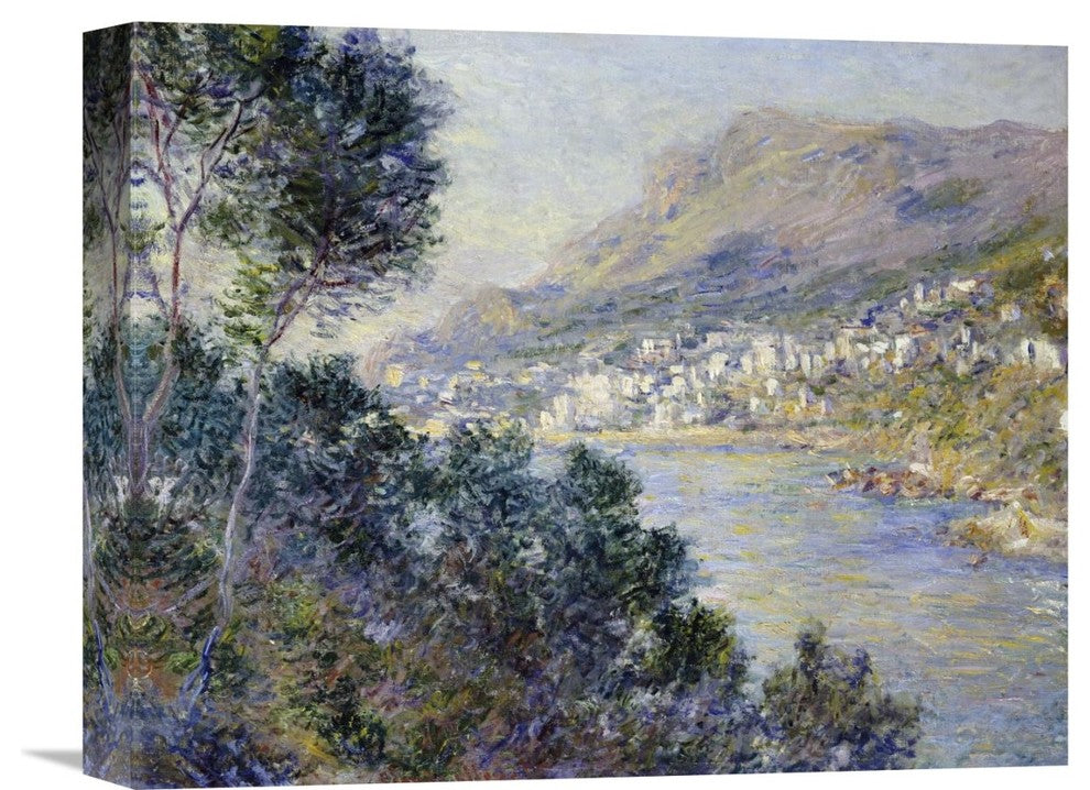 "A View of Cape Martin, Monte Carlo" Canvas Giclee by Claude Monet, 16"x13"