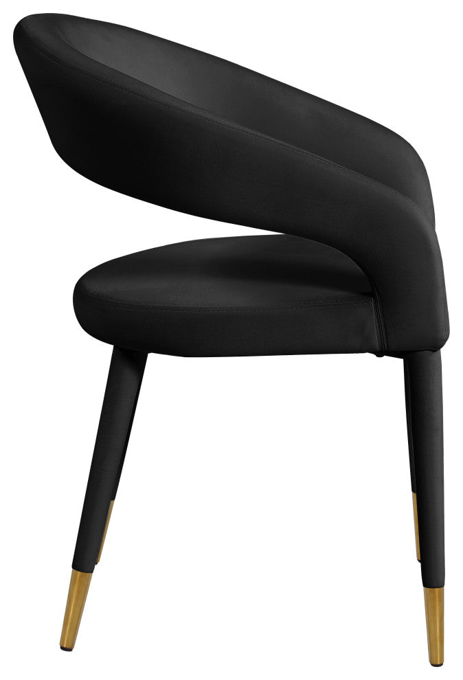 Destiny Dining Chair, Black, Velvet