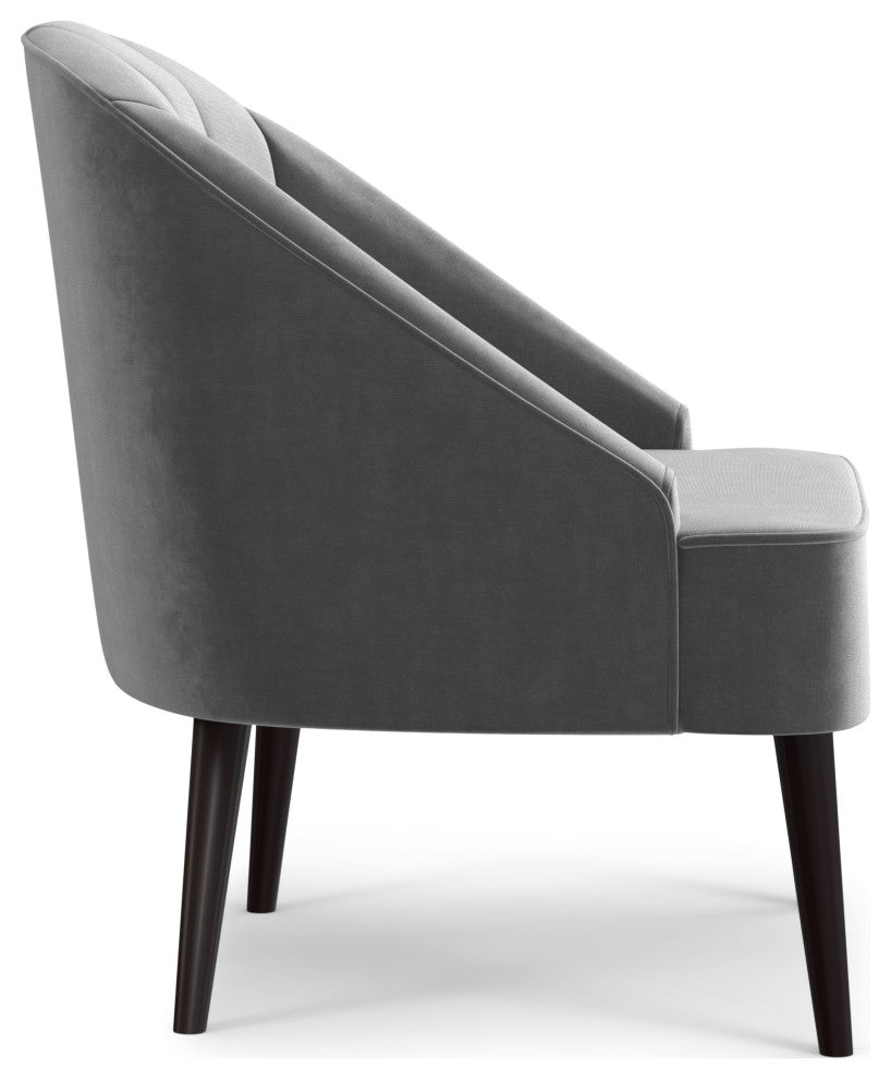 Harrah Accent Chair, Velvet fabric, Smoky Grey