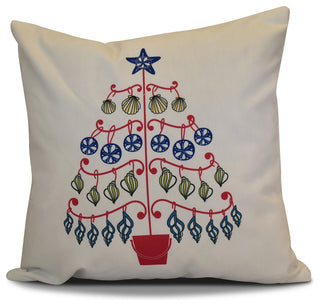 Decorative Holiday Pillow Geometric Print, Pink, 16"x16"