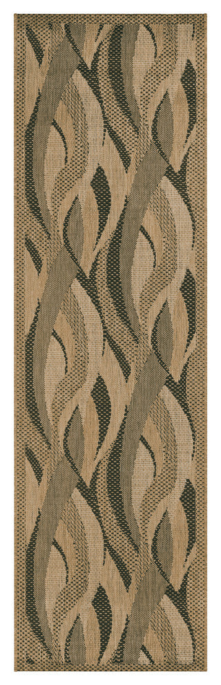 Couristan Recife Seagrass Indoor/Outdoor Runner Rug, Natural-Black, 2'3"x11'9"