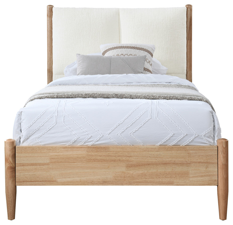 Arbor Upholstered Bed, Cream, Twin