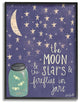 "Moon Stars Fireflies" 11x14, Framed Giclee Texturized Art