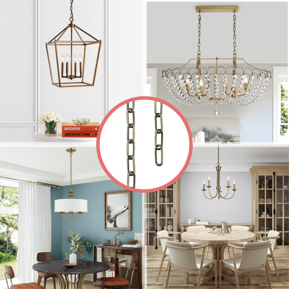 21103 36" Decorative Light Fixture Chain, Antique Brass