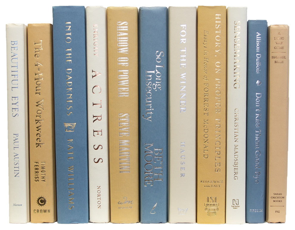 Decorative Books - Magnolia Book Bundle - 1 foot of Blue and Tan Books