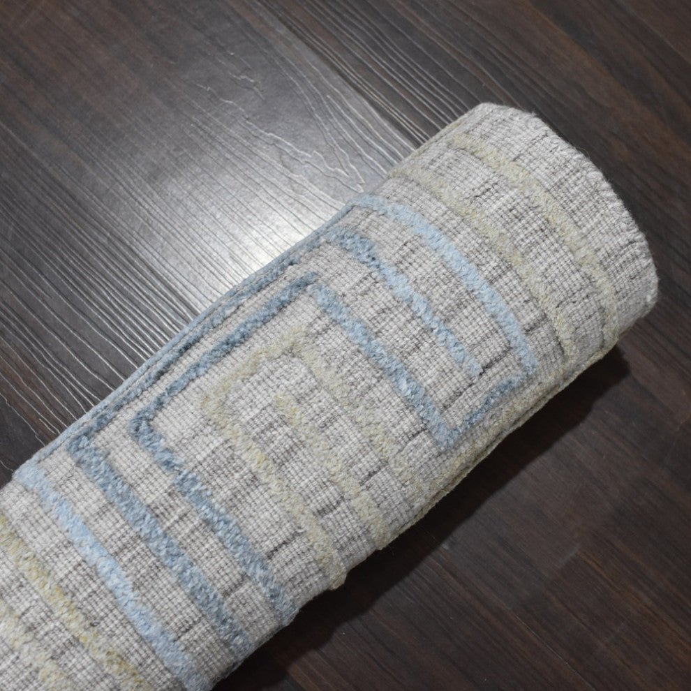 HAND WOVEN FLAT WEAVE KILIM POLYESTER RUGS -Rectangle,Ivory Multicolor,Geometric, [Runner] 2'6''x10'