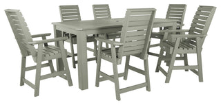 Weatherly 7-Piece Rectangle Counter-Height Dining Set, Eucalyptus