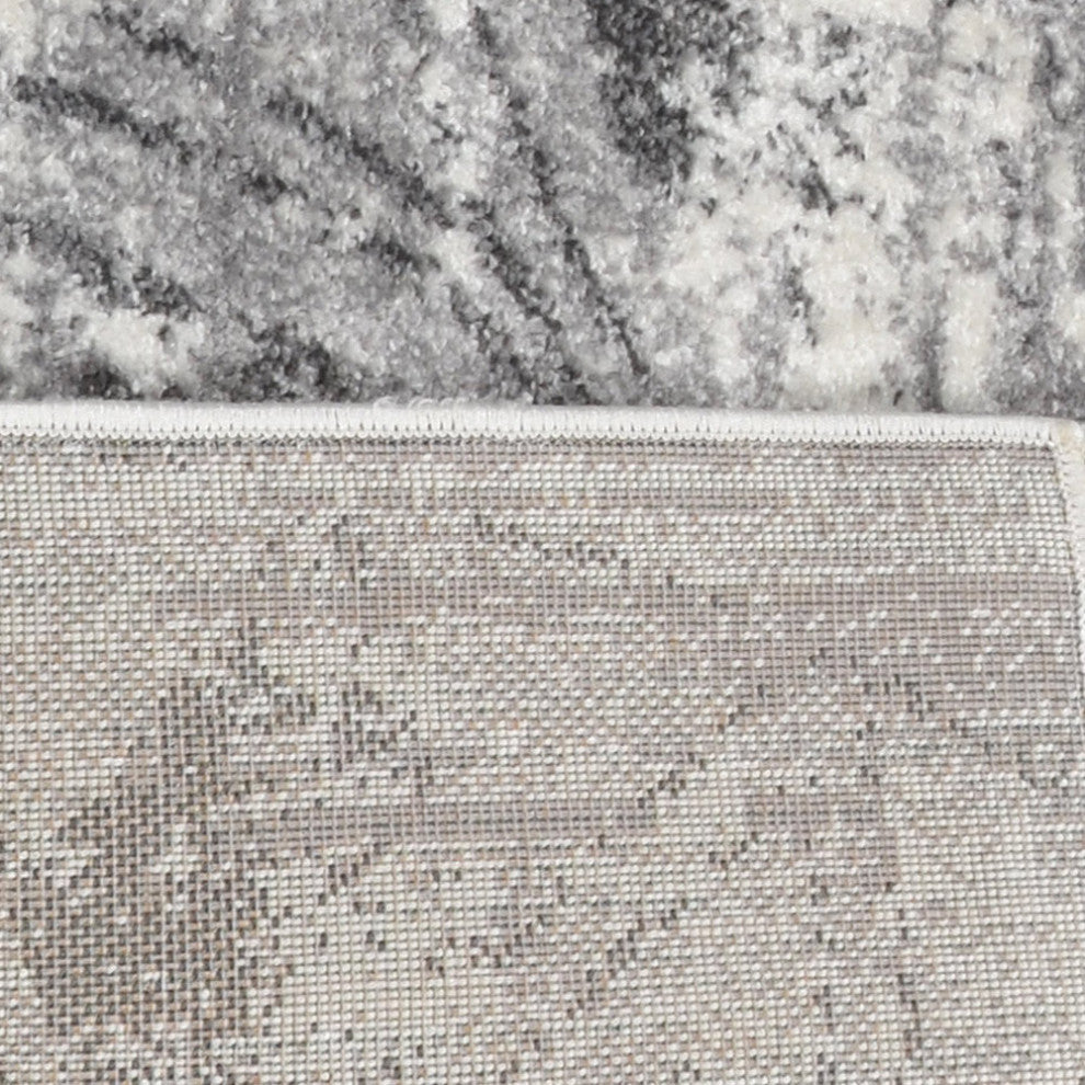MACHINE MADE HEATSET POLYPROPYLENE AREA RUGS -Silver Ivory,Contemporary Design, [Runner] 3'2''x10'