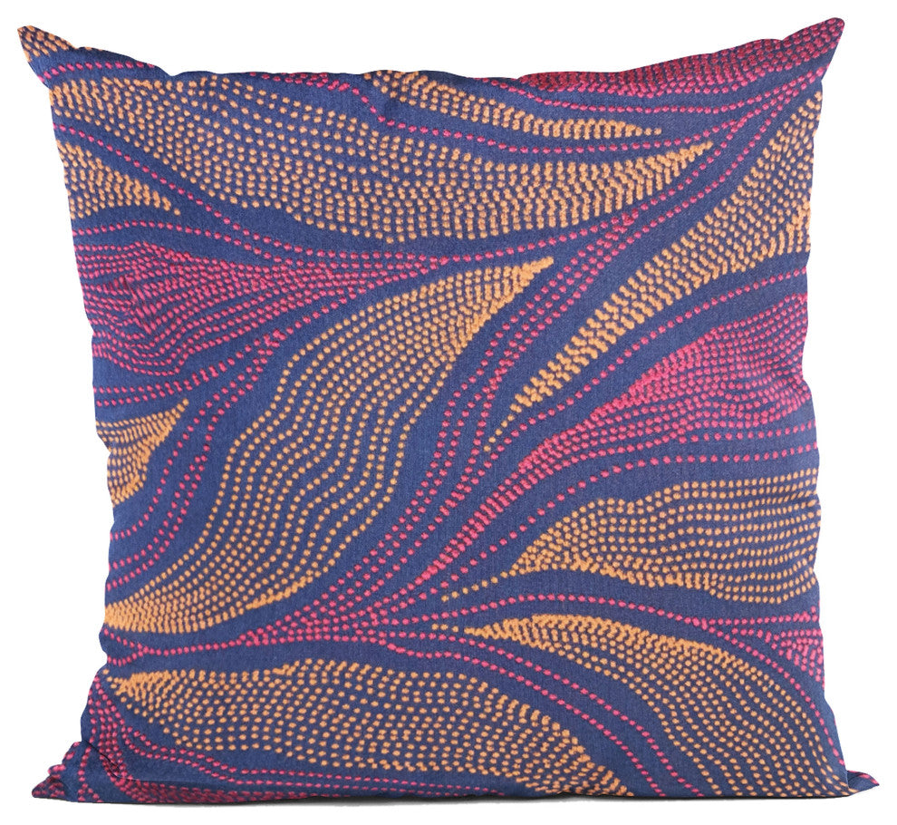 Plutus Multi-Color Leafs Floral Luxury Throw Pillow, 20"x20"