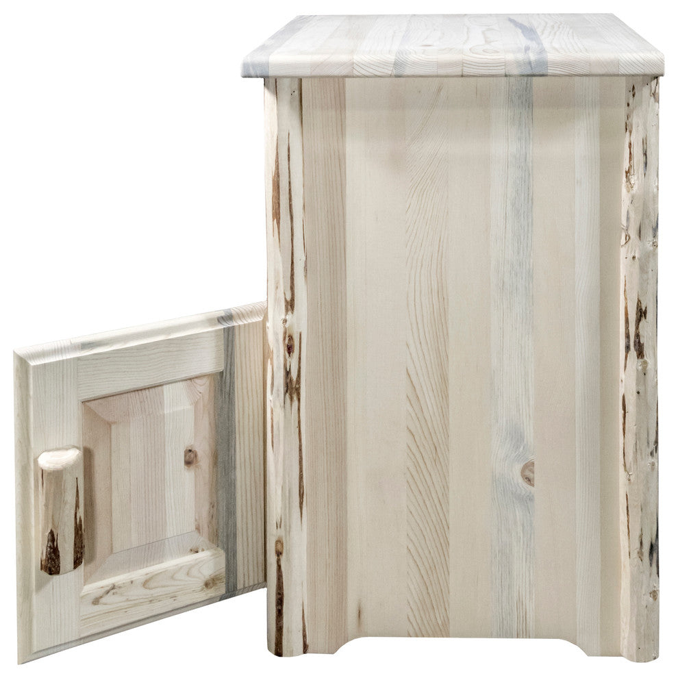 Montana End Table with Door, Right Hinged, Ready to Finish