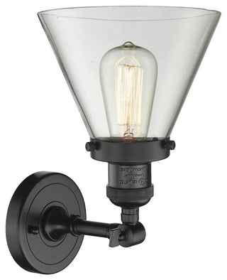 Large Cone 1-Light LED Sconce, Oil Rubbed Bronze, Glass: Clear
