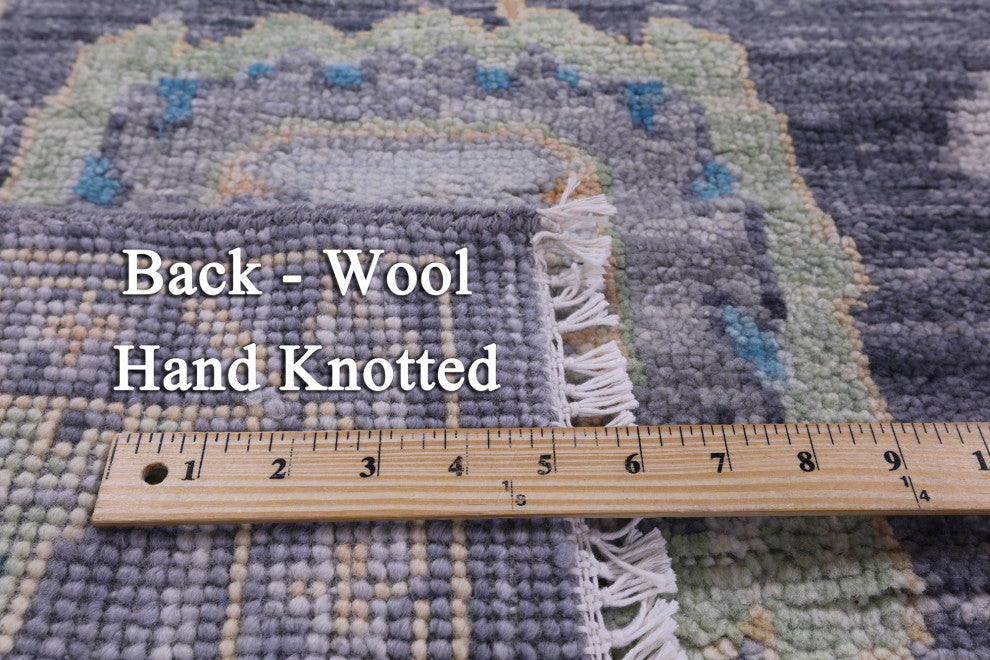 7' Square Turkish Oushak Handmade Wool Rug - Q13468