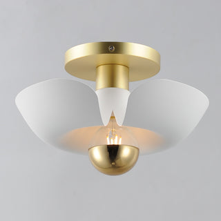 Maxim 11390 Poppy 12"W LED Semi-Flush Ceiling Fixture - Silver Gold / Satin