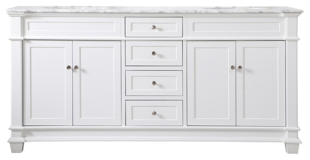 Home Living 72" Double Bathroom Vanity Set, White
