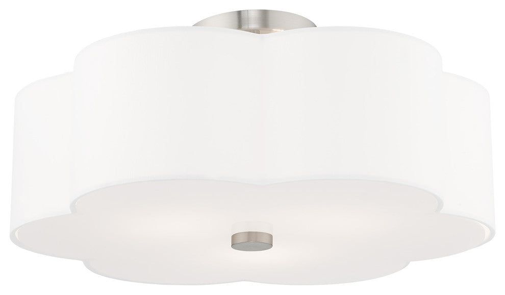 Livex Lighting Brushed Nickel 3-Light Ceiling Mount