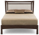 Monterey Bed, Upholstered Headboard, Smoke Cherry, Oyster Microsuede, Full