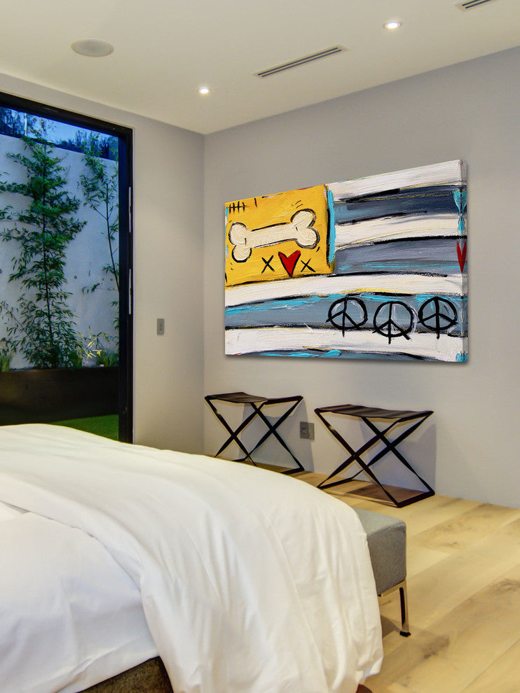 "Peace Bone Flag" Painting Print on Canvas by Tori Campisi