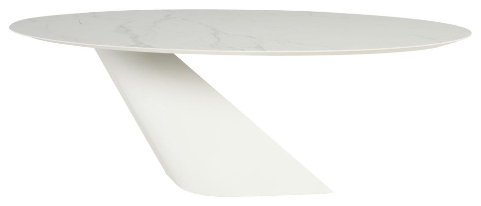 Oblo White Ceramic Dining Table, HGNE283