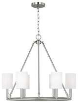 Egmont 6-Light Indoor Large Chandelier, Brushed Steel Silver