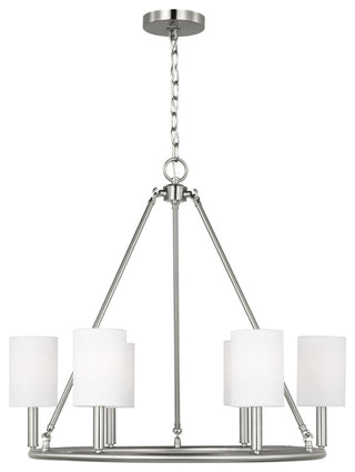 Egmont 6-Light Indoor Large Chandelier, Brushed Steel Silver