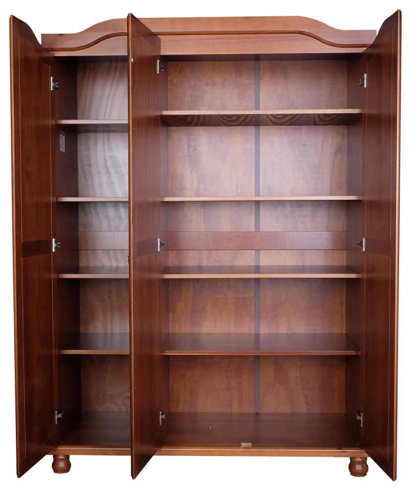 100% Solid Wood Large Shelf for Kyle Wardrobes Only, Mocha