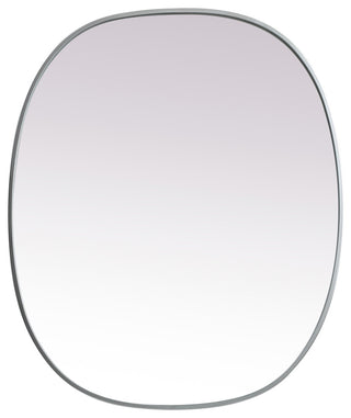 Metal Frame Oval Mirror 30X36 Inch, Silver
