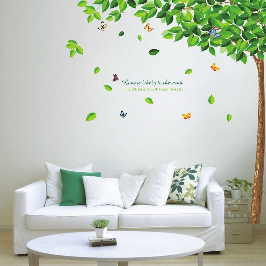 Walplus Falling Leaves Wall Sticker, Green