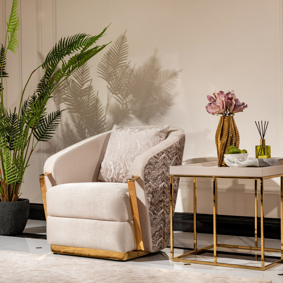 Carmela Accent Chair Almond/Gold