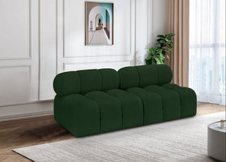 Ames Boucle Fabric Modular Sofa, Green, 2-Piece: 2 Armless Chair