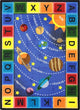 Kid Essentials Rug, Space Alphabet, 7'8"x10'9"