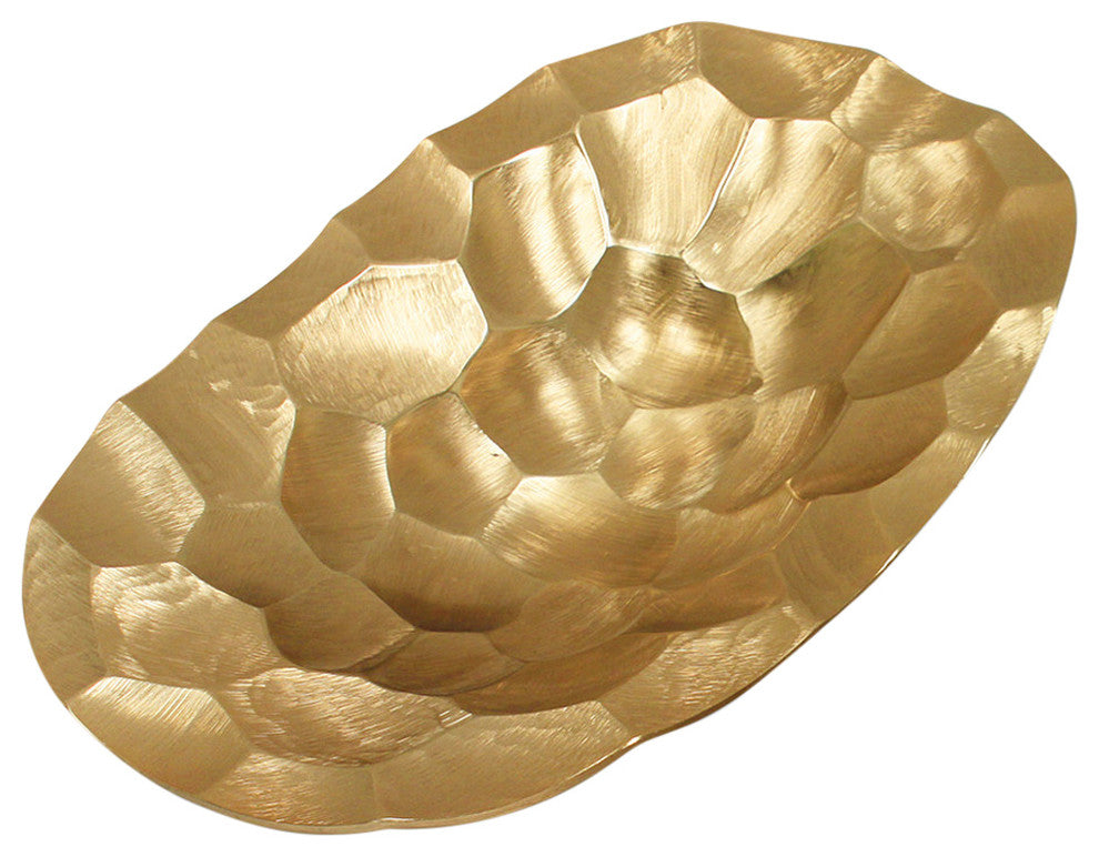 Pounded Metal Tray, Gold