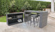 Monterey Bar Table, Cart, Basket, 4 Backless Barstools Wicker Patio Furniture