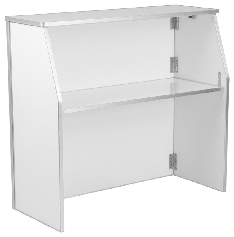 Contemporary 4' White Laminate Foldable Bar