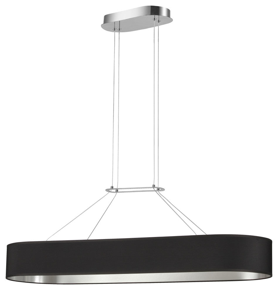 Black and Silver Modern Pendant With Polished Chrome Metal