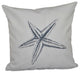 Polyester Decorative Pillow, Starfish, Grey, 16"x16"