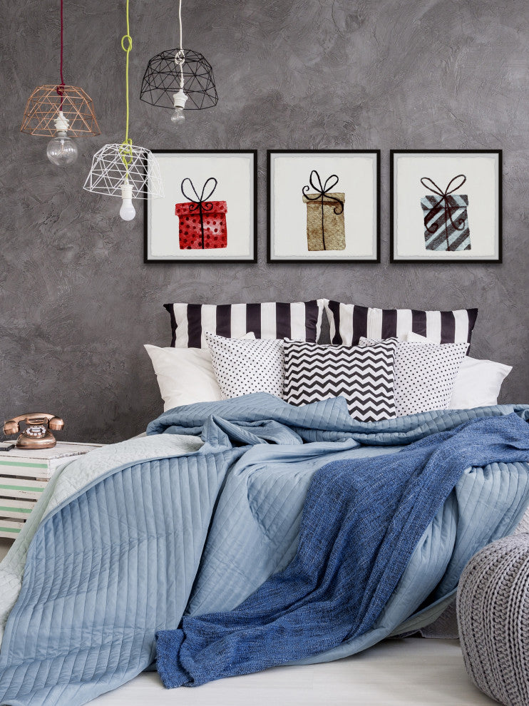 Christmas Presents Triptych, 3-Piece Set, 18x18
