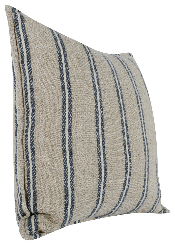 Demi 20" Square Throw Pillow, Natural Blue